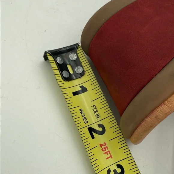 Earth Elegant Red Wedge leather Sandals women 8.5B casual office retro vacation - Picture 9 of 10